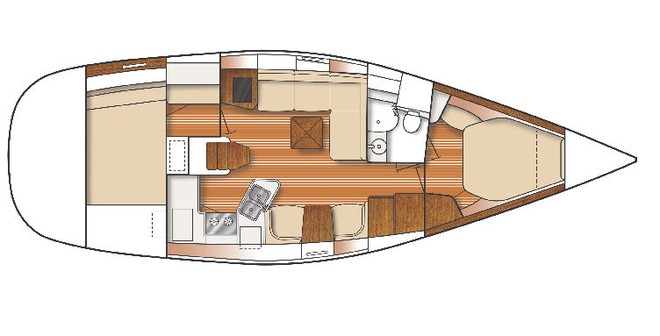 Catalina 385 floor plan © SW